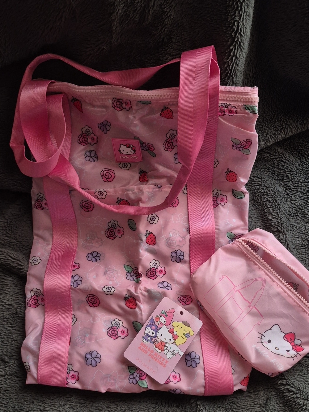 Pink Hello Kitty Tote Bag with Small Pouch